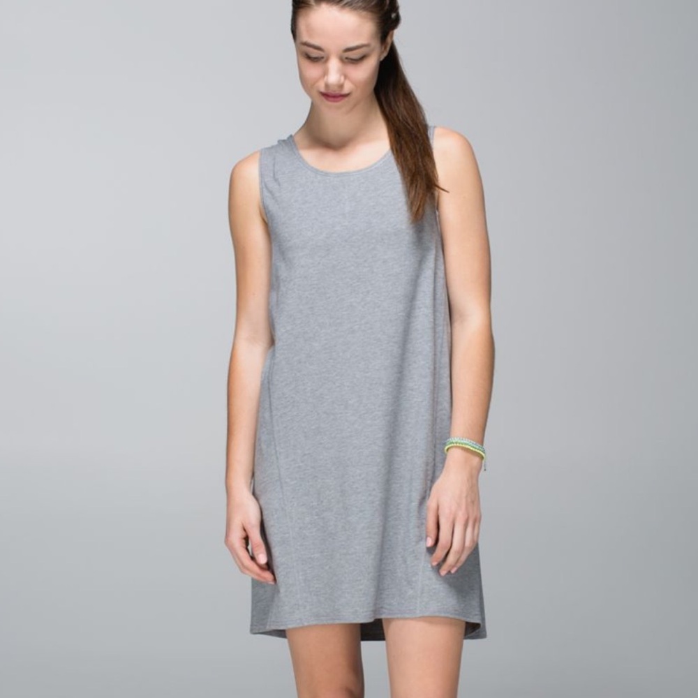 Lululemon Salutation To Savasana Dress Heathered Medium Grey Ptp 14”